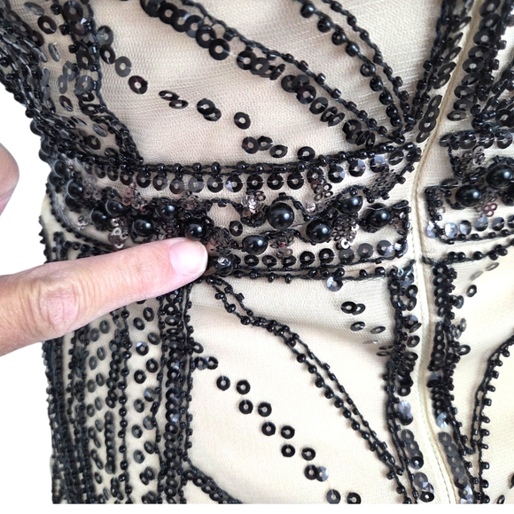 Minuet Beaded Mini Dress NEW Womens Small Whimsygoth Fairy Cocktail Party Black - Picture 4 of 14